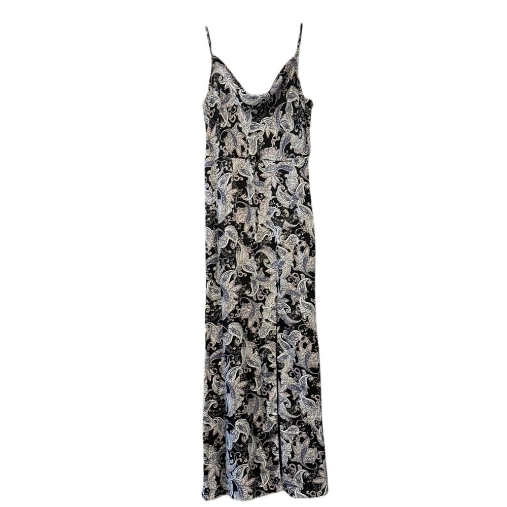 Laundry by Shelli Segal Midnight Paisley Maxi Dress with Slit – Size 12